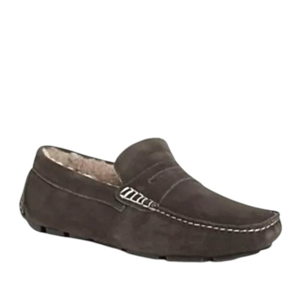 The Men's Store Shearling Moc Toe Slippers 141290 Size 8 NWT